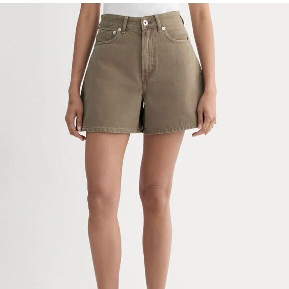 Everlane Pants - Everlane Women's A-Line Denim Shorts Green Size30 Cut-Off Style